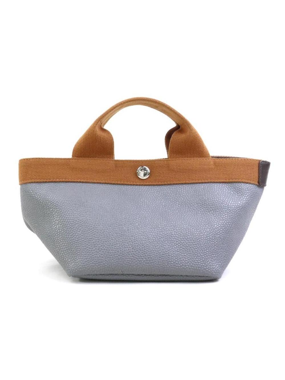 Auth Herve Chapelier Handbag Gray/Brown #308761H31B